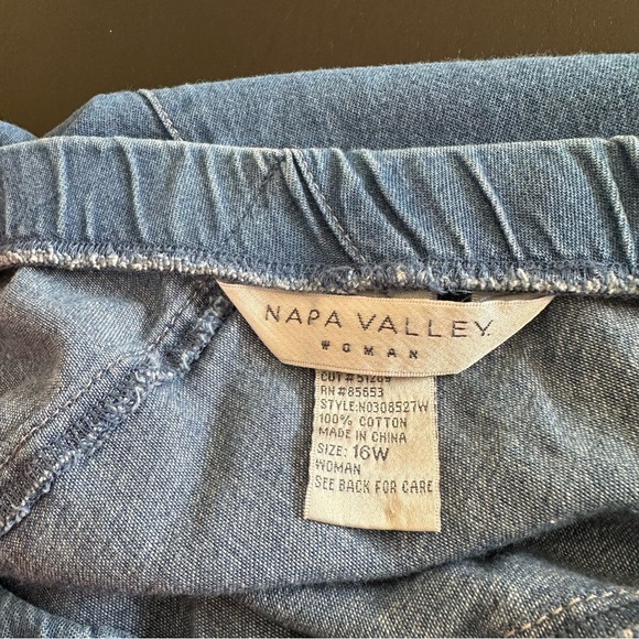 Vintage 90s Napa Valley Skirt Denim Jean Blue Fairy Cottage Core Maxi Midi 16W - Picture 6 of 6